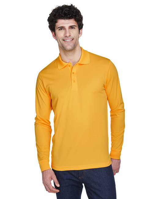 Core 365 Men's Pinnacle Performance Long-Sleeve Pique Polo